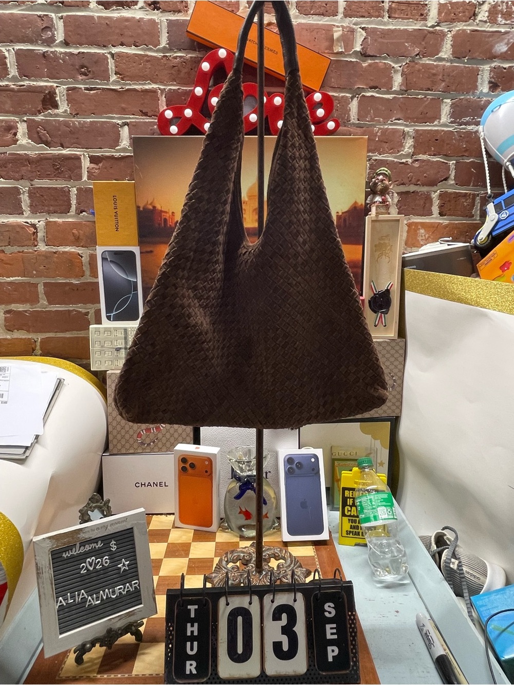 Leather woven Bag